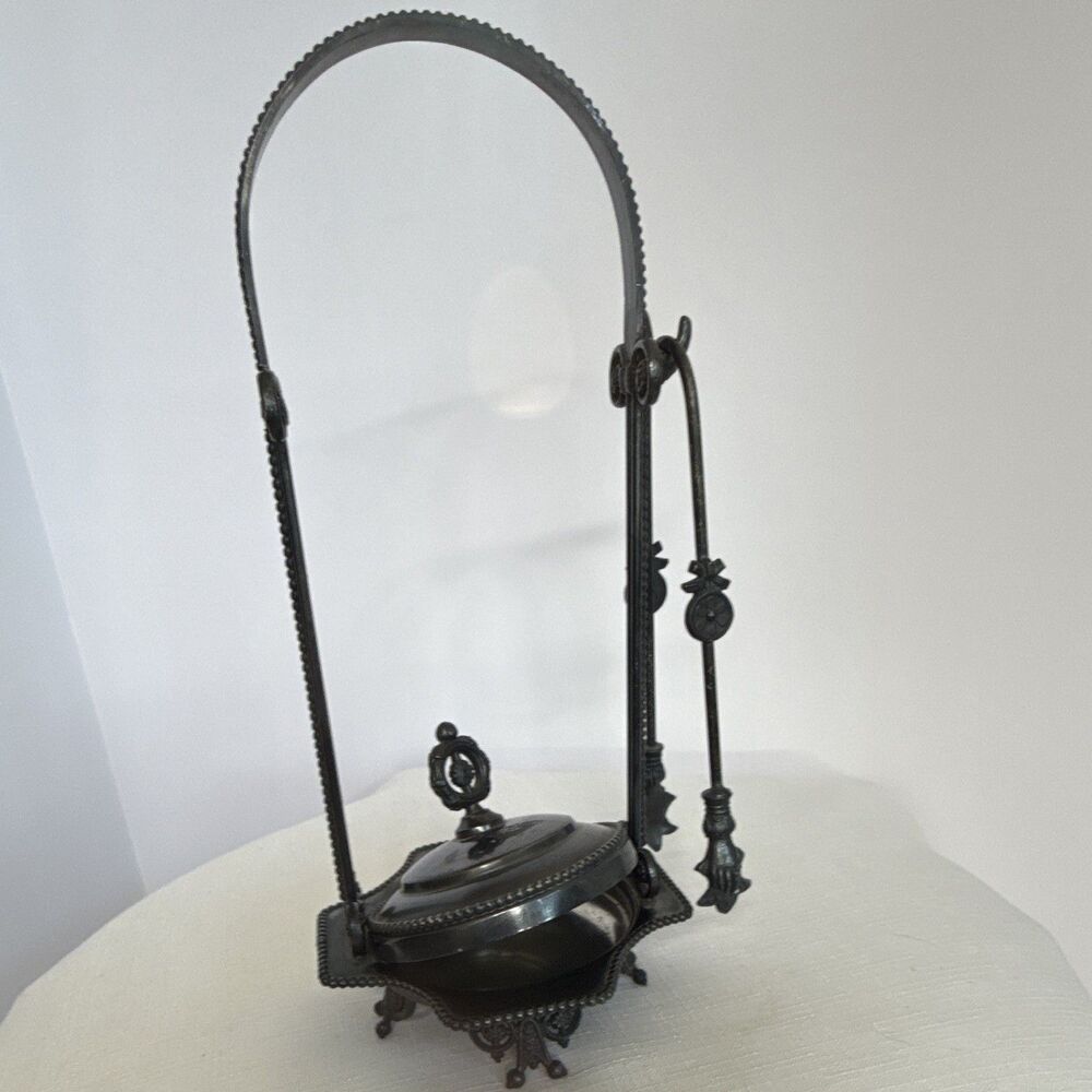 Antique Victorian Pickle Castor Frame Caddy with Lid & Tongs – Forbes Silver Co